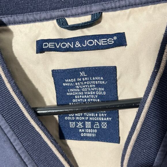 VIntage 90s Devona & Jones MillarLight Beer Navy Blue Wind Breaker Jacket Men XL - Picture 3 of 8